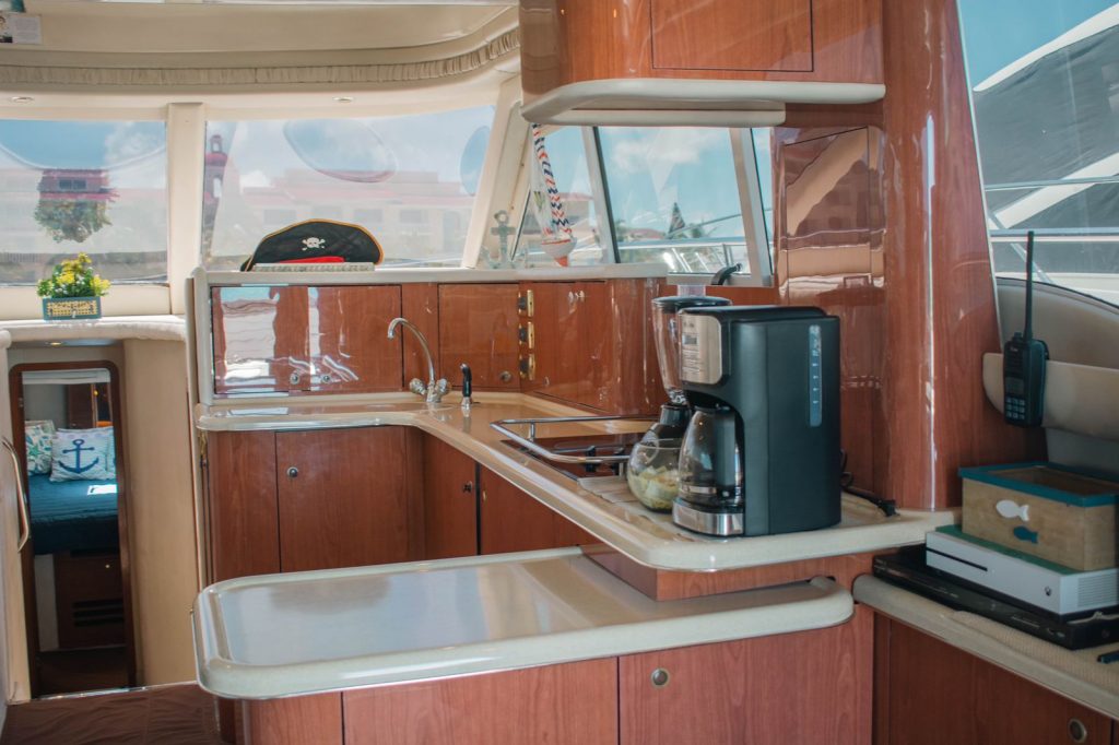 yacht with coffee